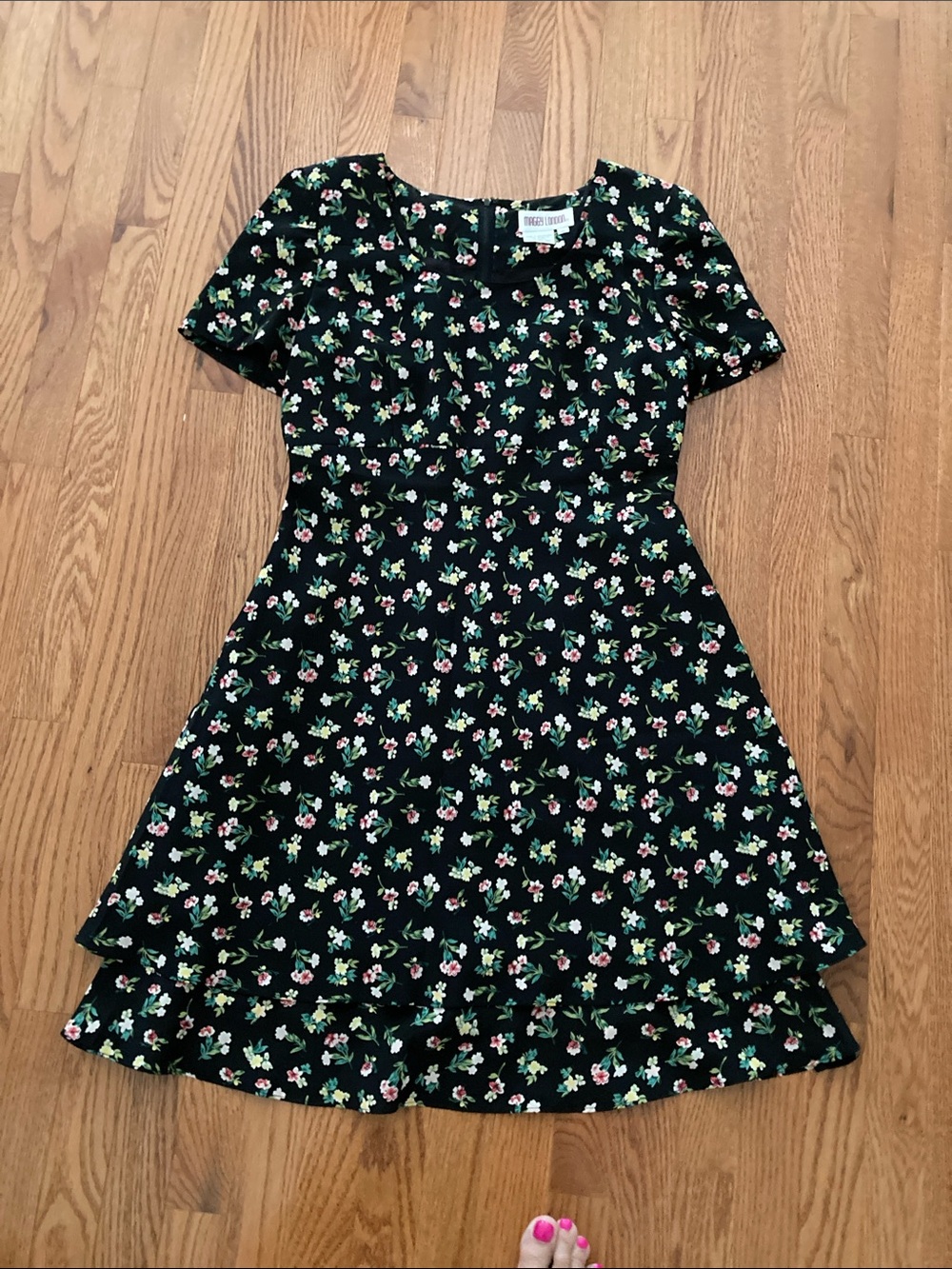 Maggy London Black Floral Mini Dress
